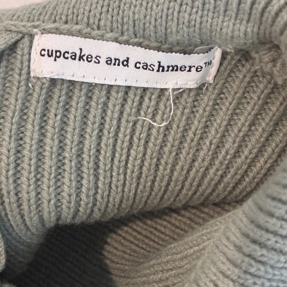 Cupcakes & Cashmere Girls XS‎ 4 Mint Green Cable Knit Sweater Dress Embroidered